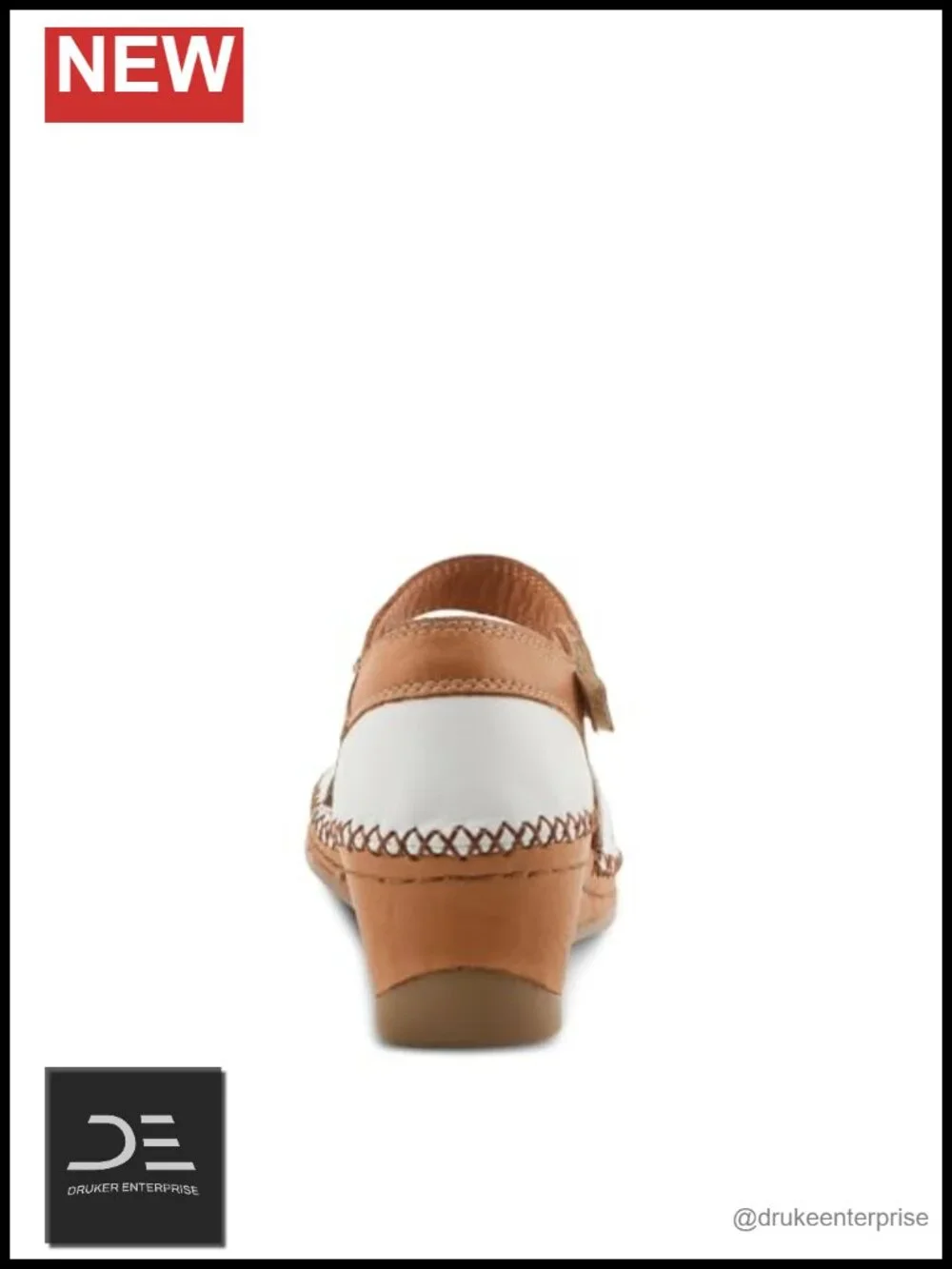 Women's Leather Wedge Sandals with Laser-Cut Pattern, Hook-and-Loop Strap, 2